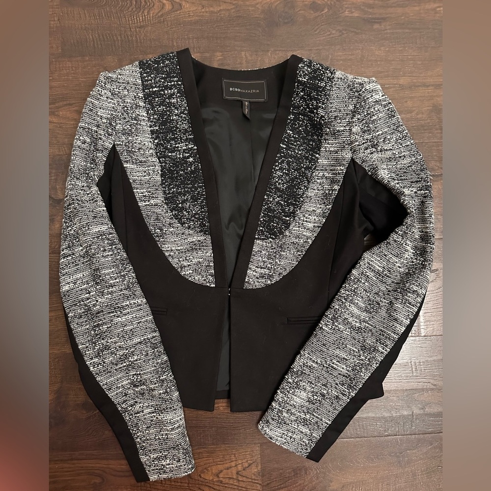 BCBGMaxAzria Black and Gray Blazer